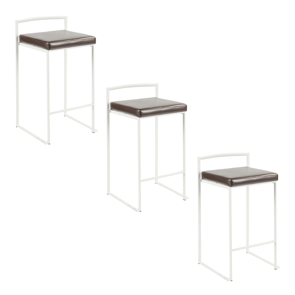 Fuji Stacker 26" Fixed-Height Counter Stool - Set of 3