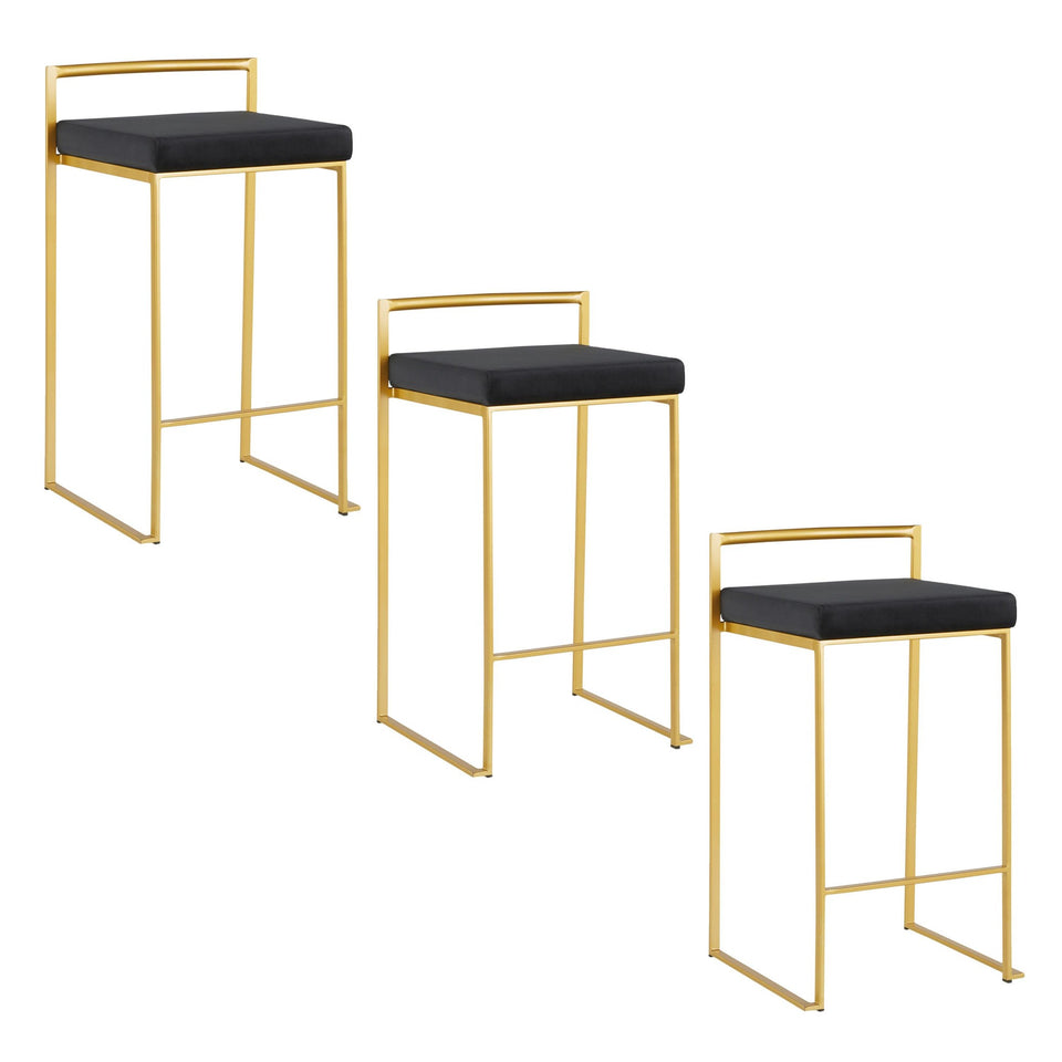 Fuji Stacker 26" Fixed-Height Counter Stool - Set of 3