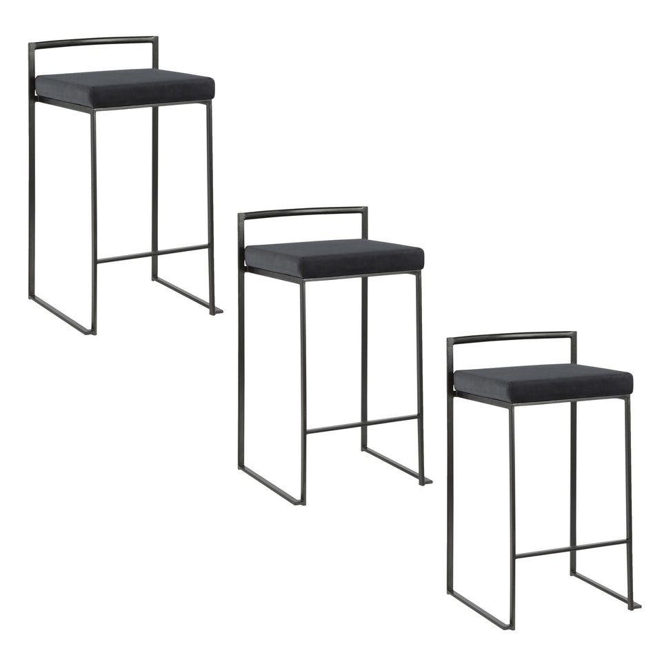 Fuji Stacker 26" Fixed-Height Counter Stool - Set of 3