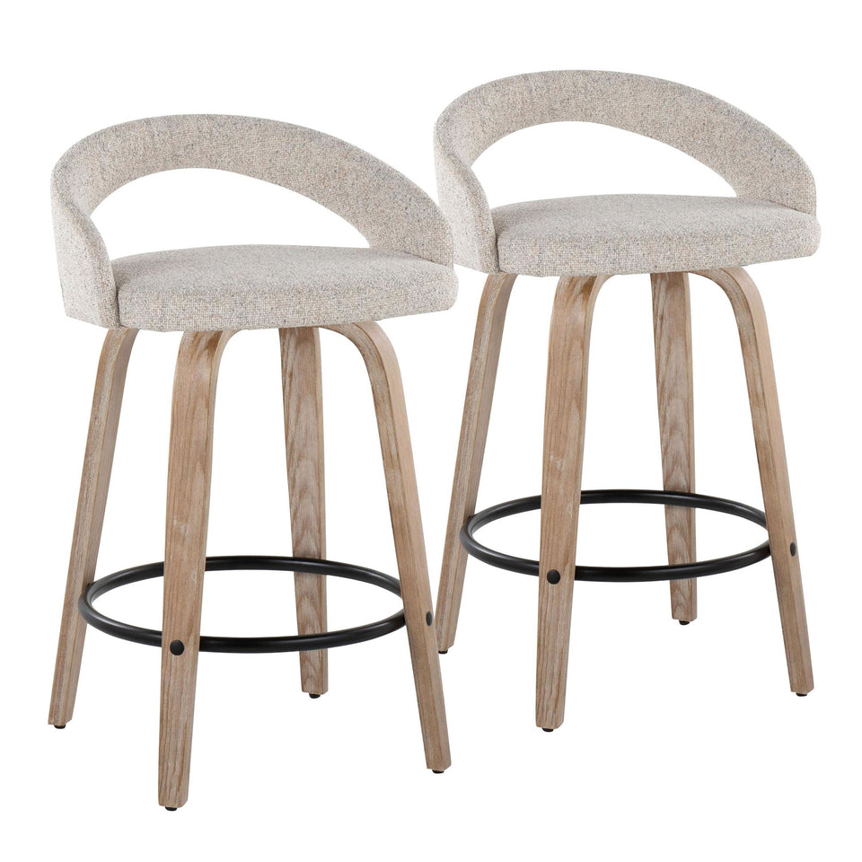 Grotto Upholstered 26" Fixed-Height Counter Stool - Set of 2