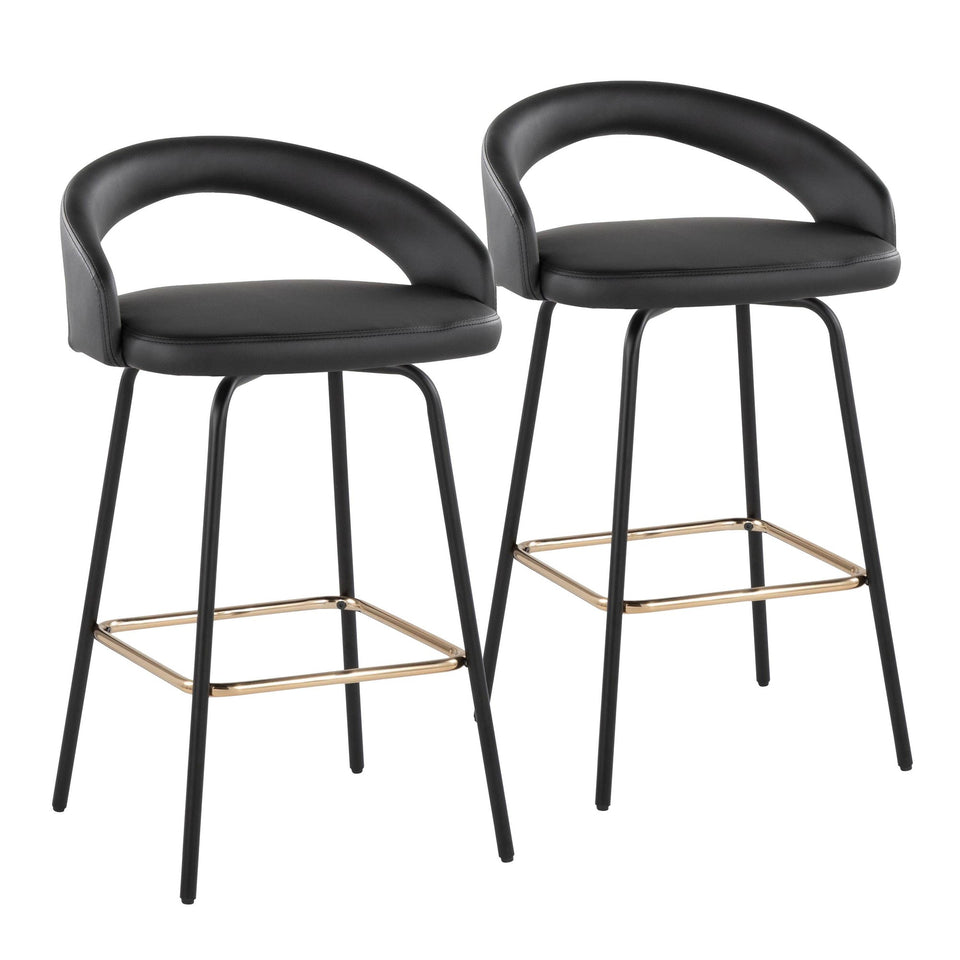 Grotto Upholstered 26" Fixed-Height Counter Stool - Set of 2