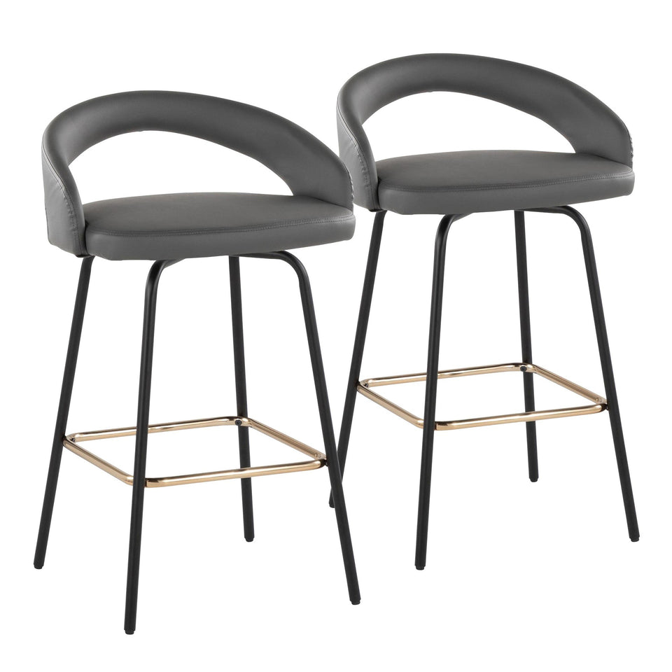 Grotto Upholstered 26" Fixed-Height Counter Stool - Set of 2