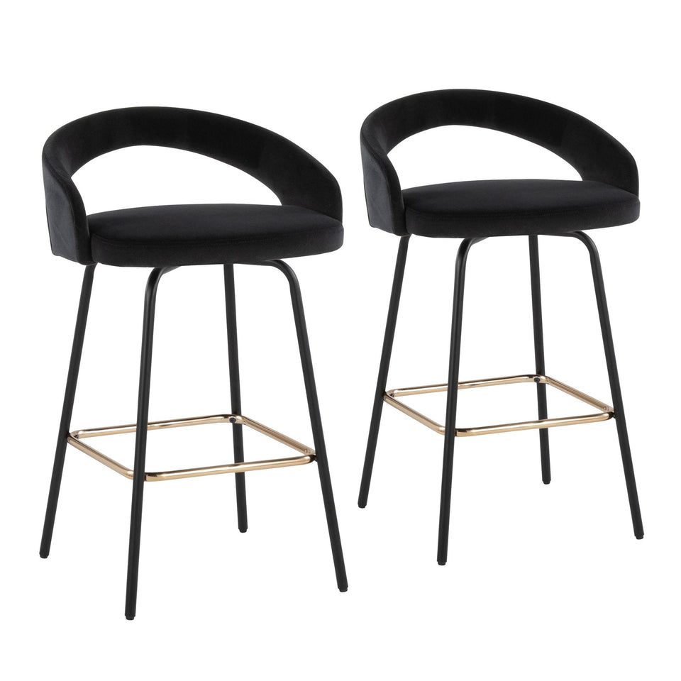 Grotto Upholstered 26" Fixed-Height Counter Stool - Set of 2