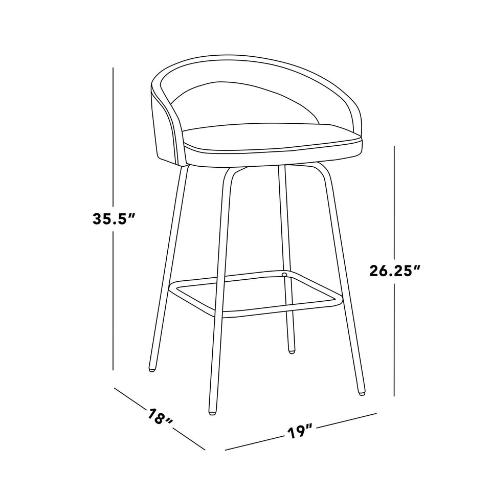 Grotto Upholstered 26" Fixed-Height Counter Stool - Set of 2