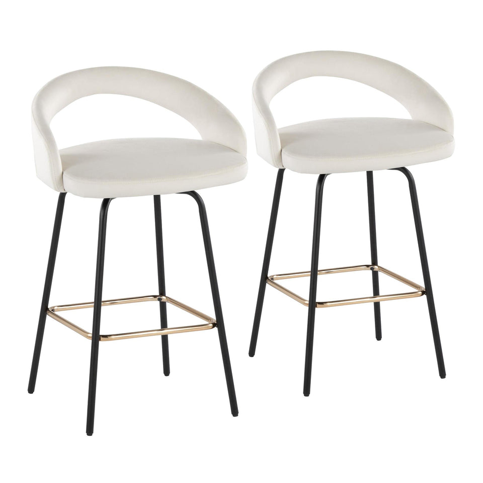 Grotto Upholstered 26" Fixed-Height Counter Stool - Set of 2
