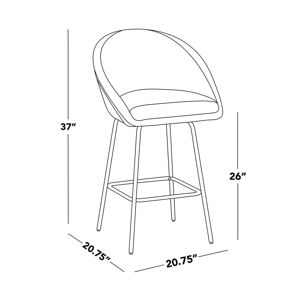 Matisse High Back 26" Fixed-Height Counter Stool - Set of 2