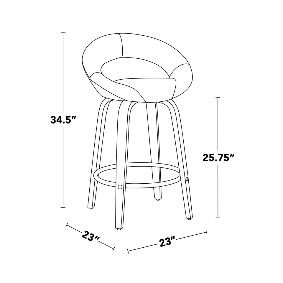 Posh 26" Fixed-Height Counter Stool - Set of 2