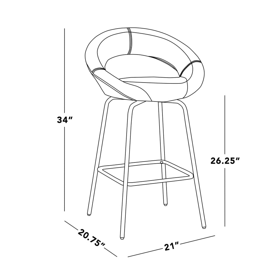 Posh 26" Fixed-Height Counter Stool - Set of 2
