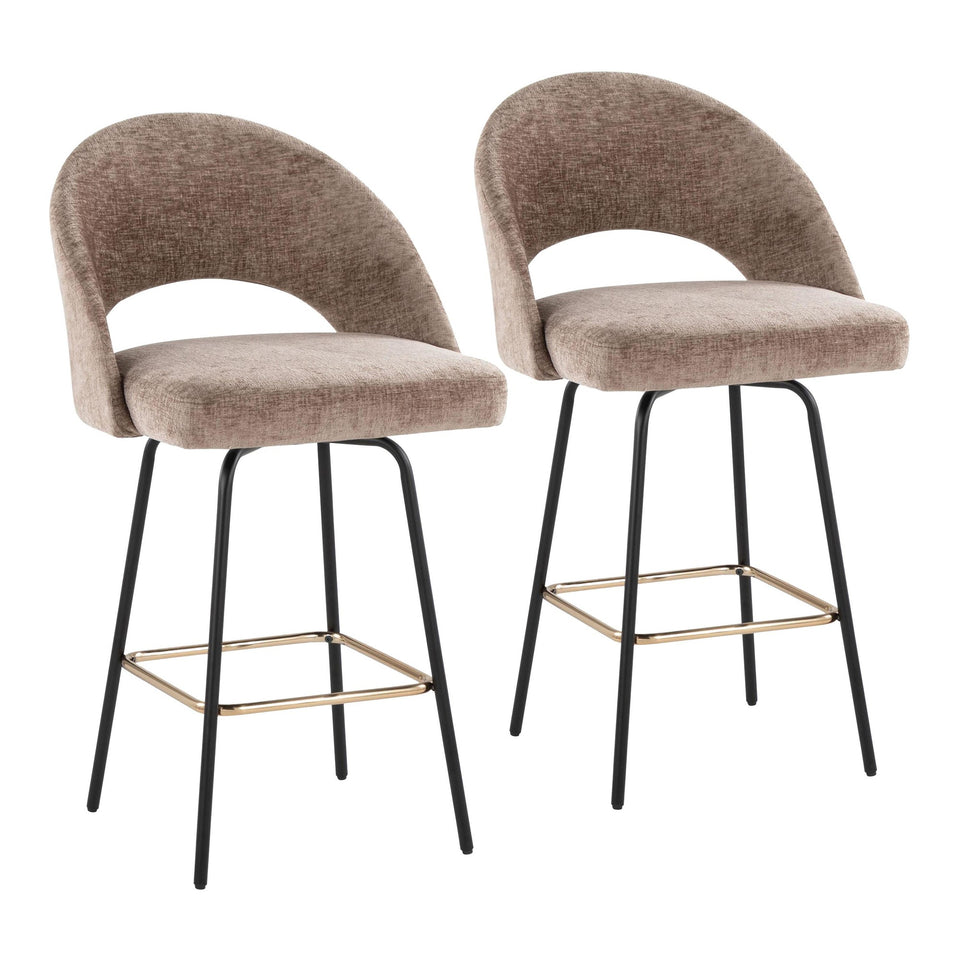 Renee Upholstered 26" Fixed-Height Counter Stool - Set of 2