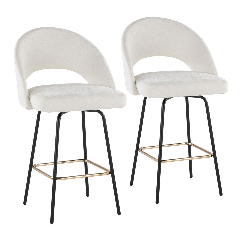 Renee Upholstered 26" Fixed-Height Counter Stool - Set of 2