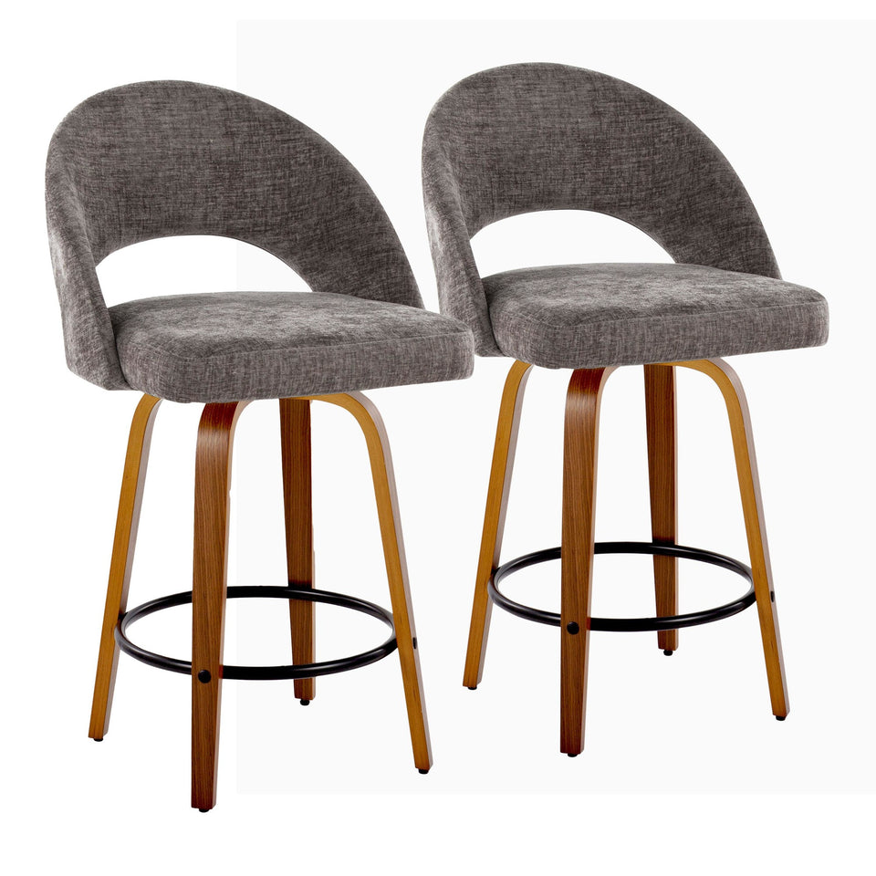Renee Upholstered 26" Fixed-Height Counter Stool - Set of 2