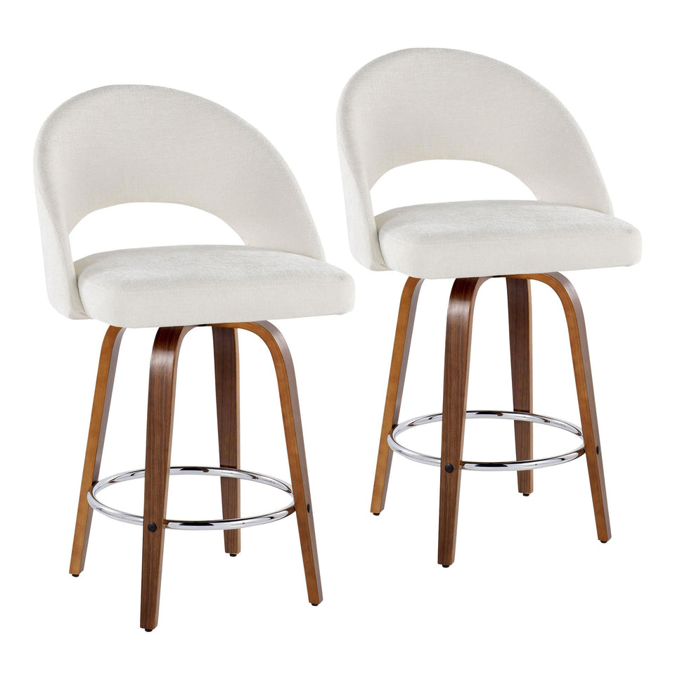 Renee Upholstered 26" Fixed-Height Counter Stool - Set of 2