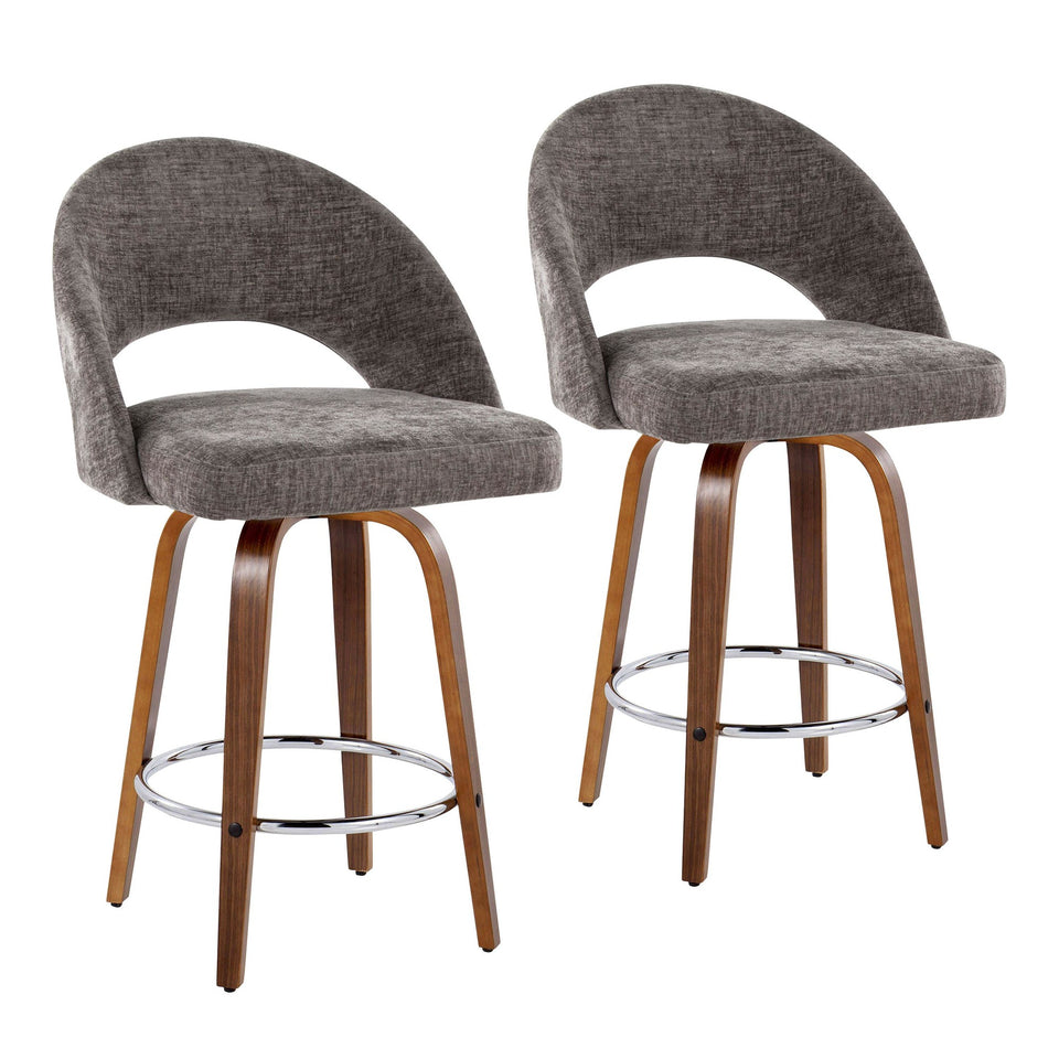 Renee Upholstered 26" Fixed-Height Counter Stool - Set of 2