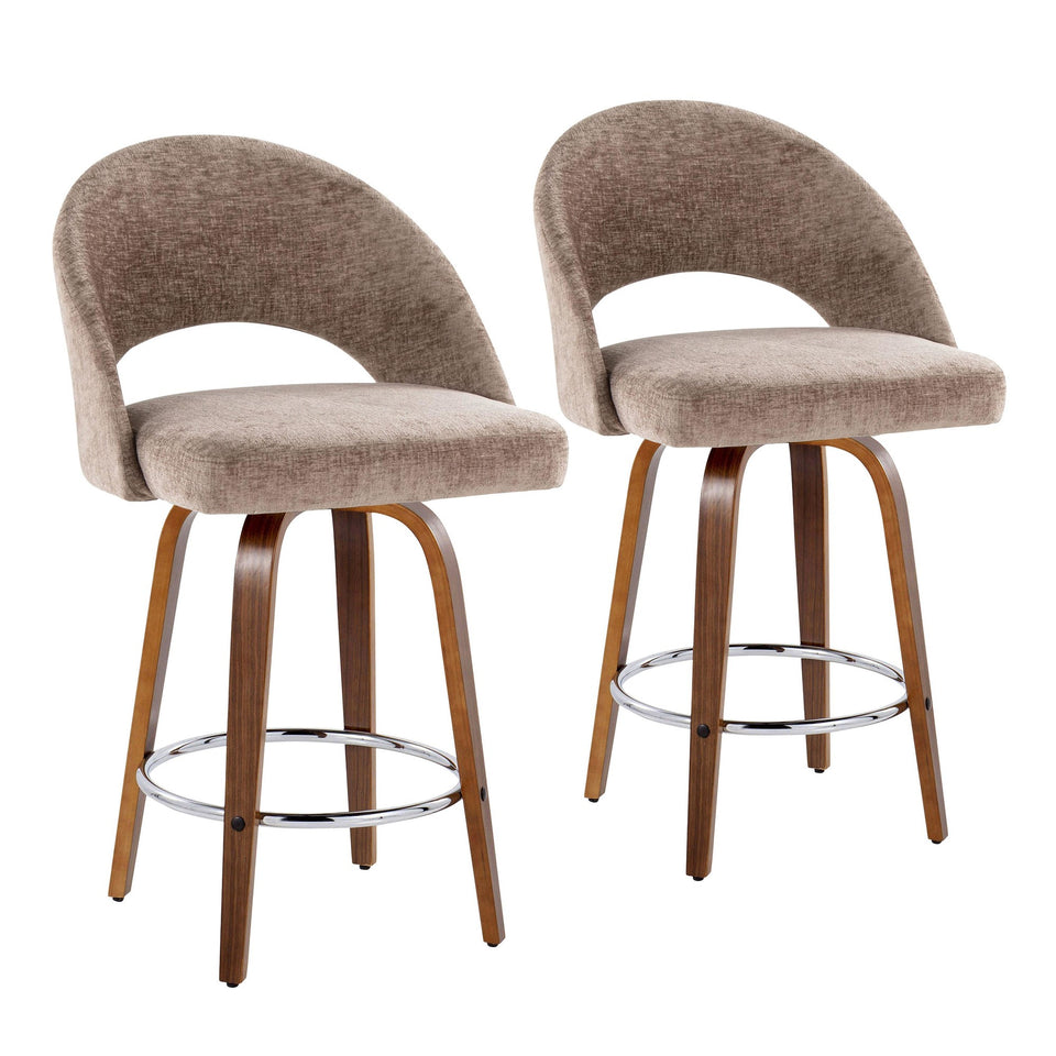 Renee Upholstered 26" Fixed-Height Counter Stool - Set of 2