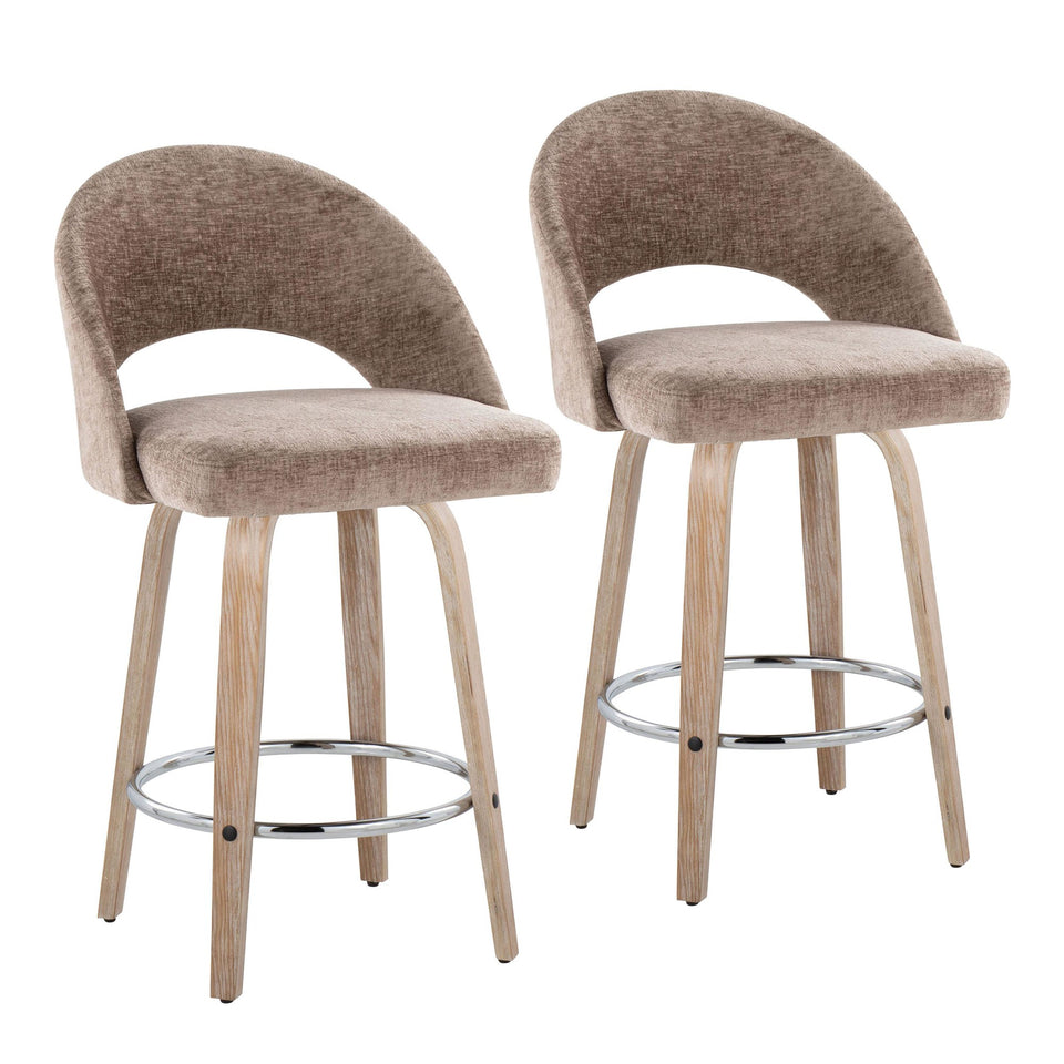 Renee Upholstered 26" Fixed-Height Counter Stool - Set of 2