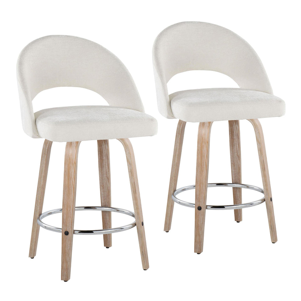 Renee Upholstered 26" Fixed-Height Counter Stool - Set of 2
