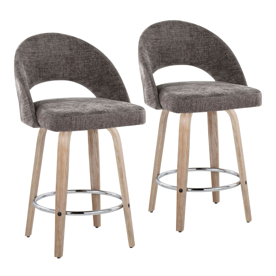 Renee Upholstered 26" Fixed-Height Counter Stool - Set of 2