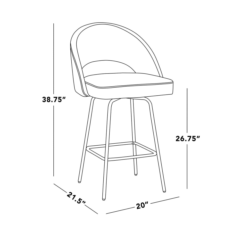 Renee Upholstered 26" Fixed-Height Counter Stool - Set of 2