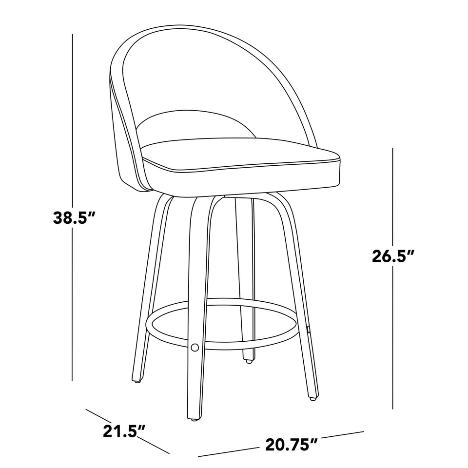 Renee 26" Fixed-Height Counter Stool - Set of 2