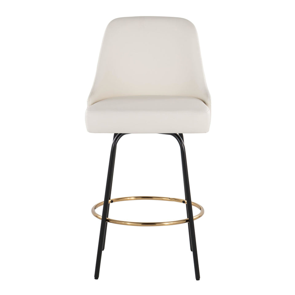 Studded Marcel 27" Fixed-Height Counter Stool - Set of 2