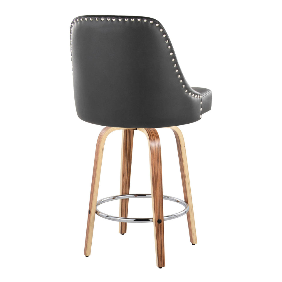 Studded Marcel 26" Fixed-Height Counter Stool - Set of 2