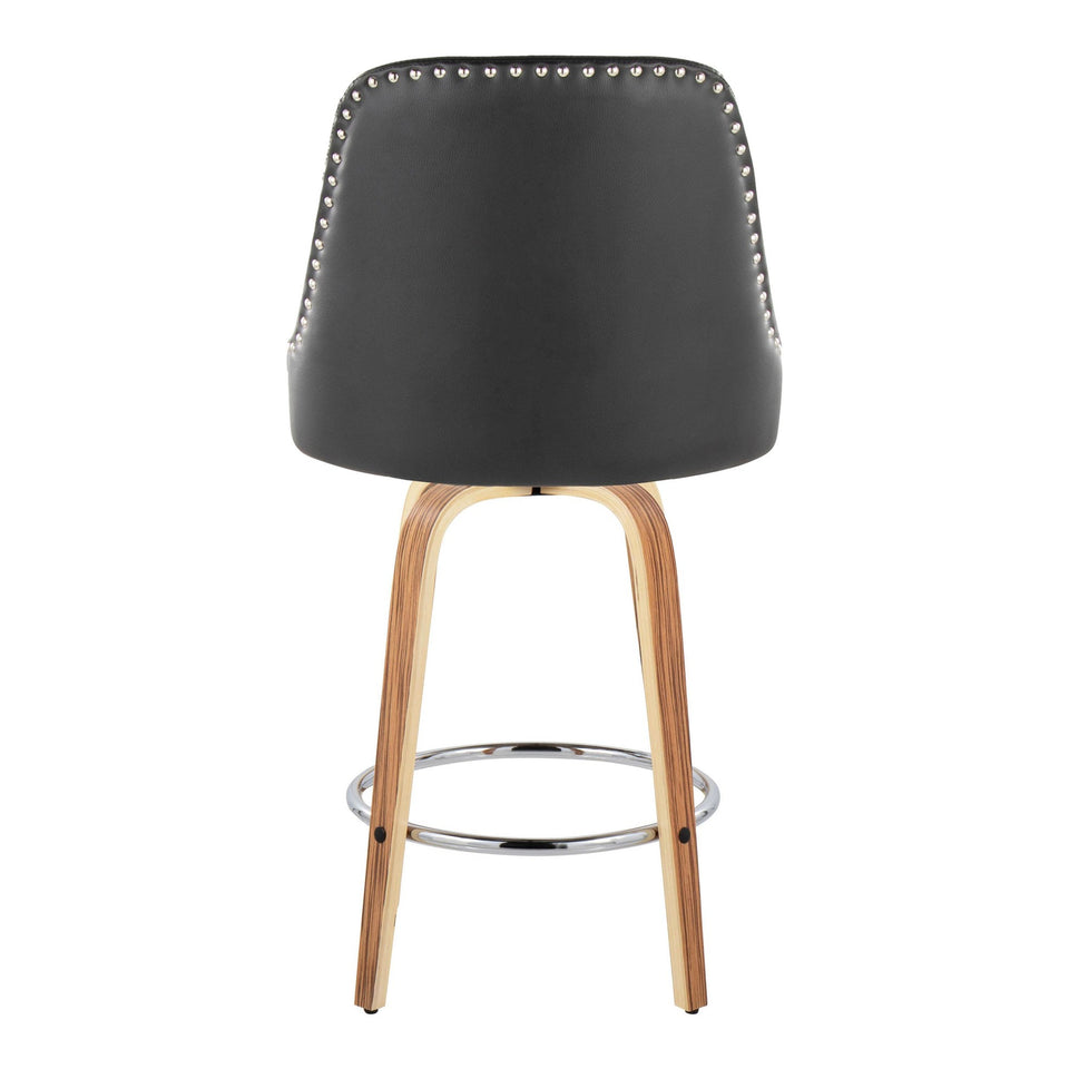Studded Marcel 26" Fixed-Height Counter Stool - Set of 2