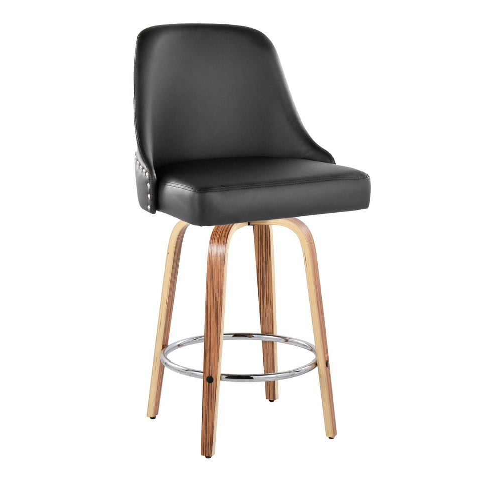 Studded Marcel 26" Fixed-Height Counter Stool - Set of 2