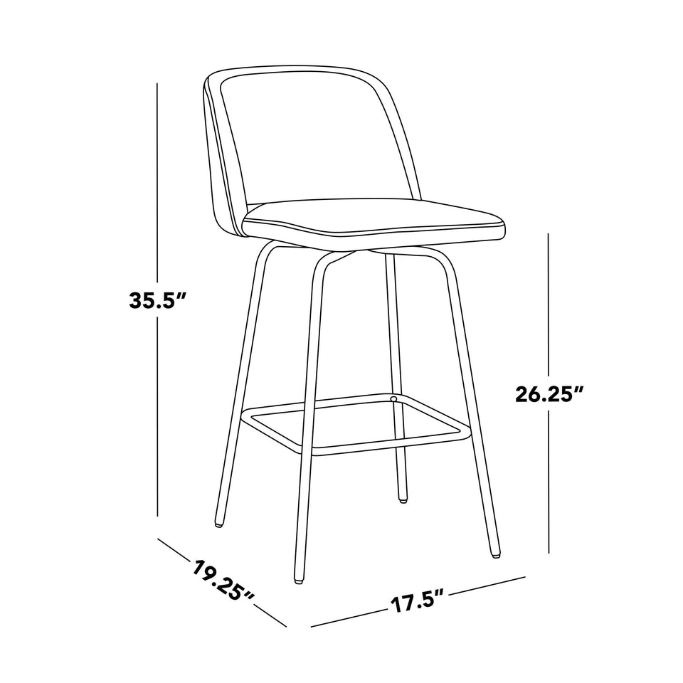 Toriano 26" Fixed-Height Counter Stool - Set of 2