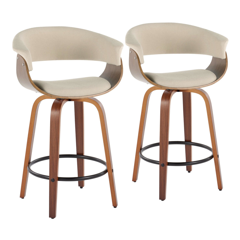 Vintage Mod 26" Fixed-Height Counter Stool - Set of 2