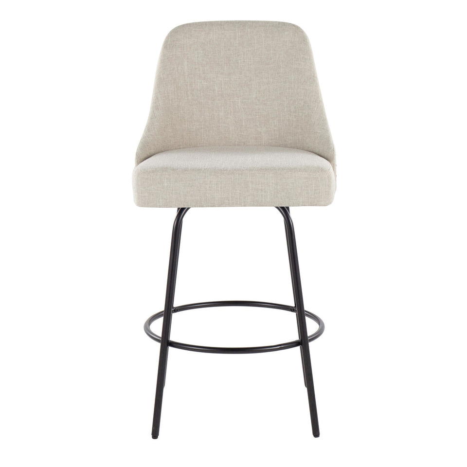 Studded Marcel 27" Fixed-Height Counter Stool - Set of 2