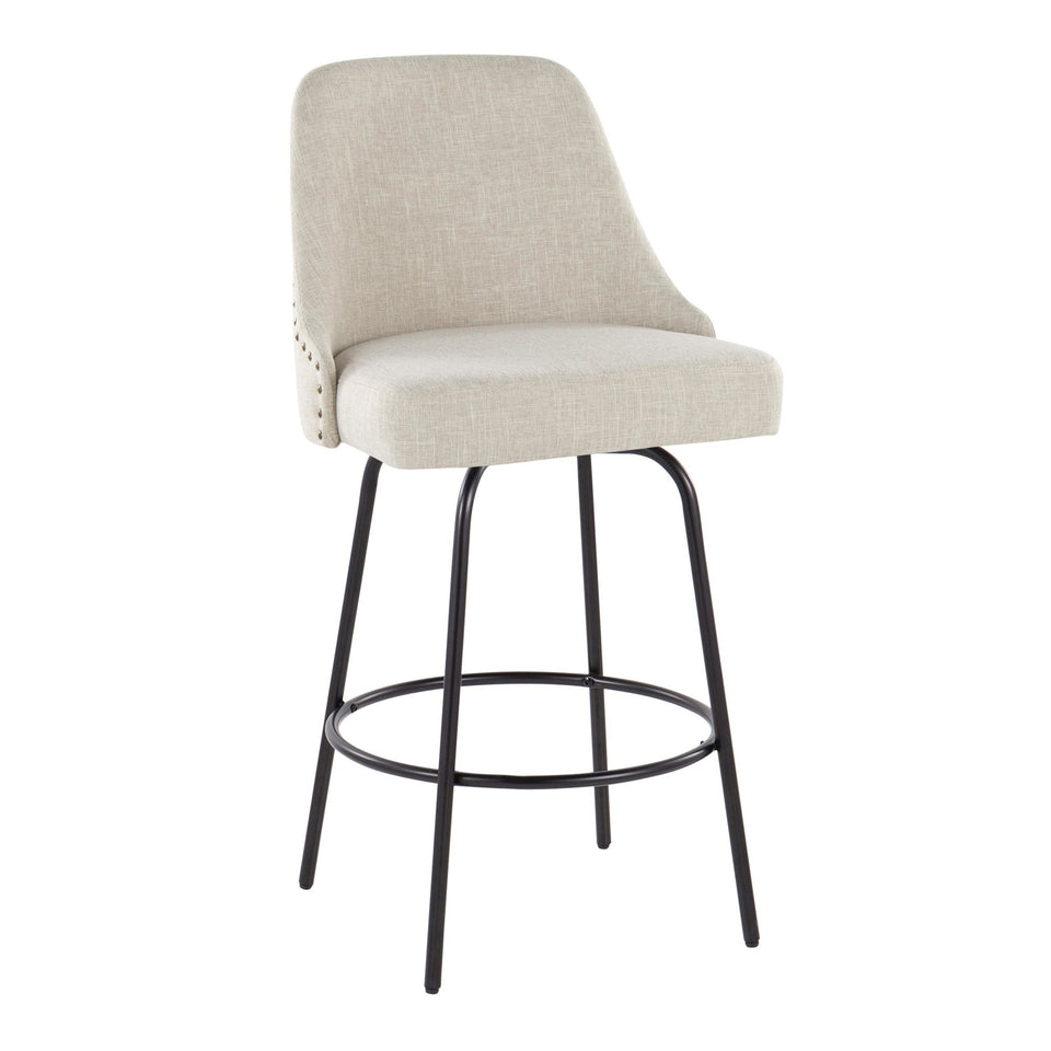 Studded Marcel 27" Fixed-Height Counter Stool - Set of 2