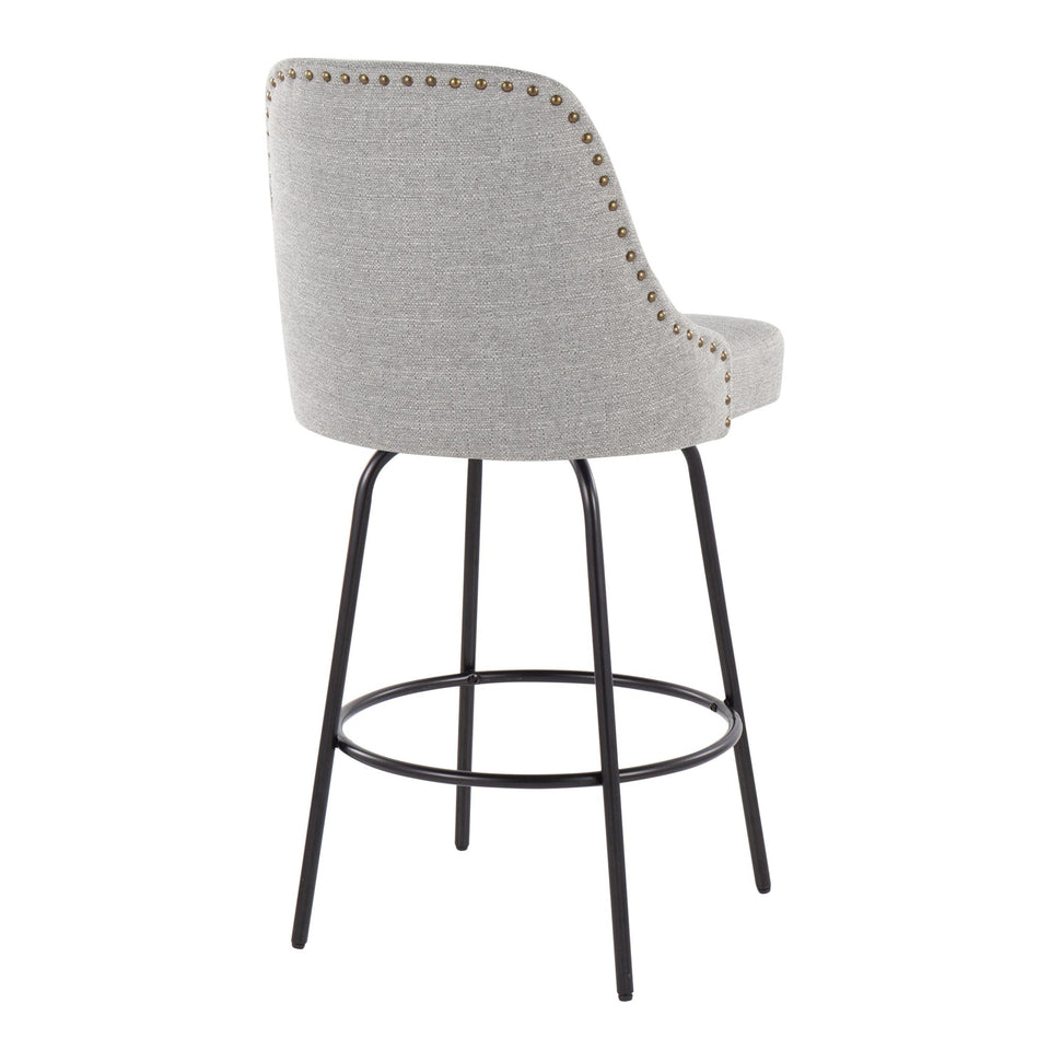 Studded Marcel 27" Fixed-Height Counter Stool - Set of 2