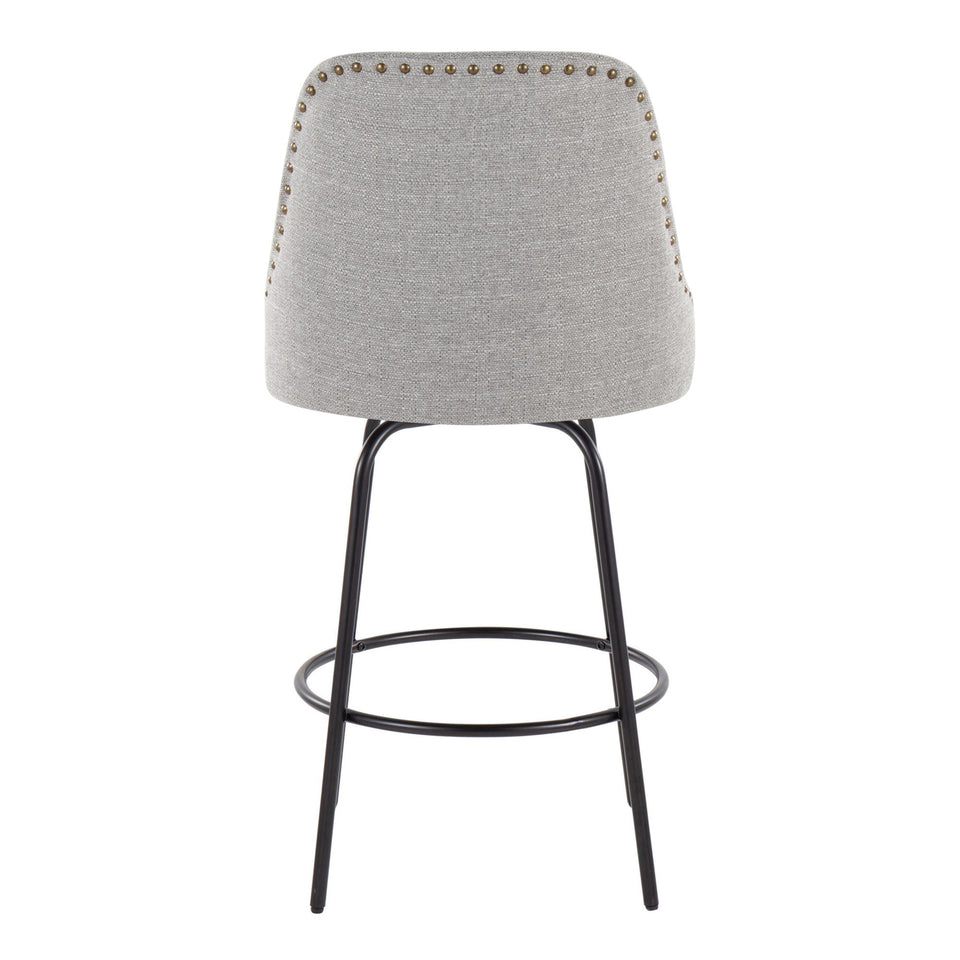 Studded Marcel 27" Fixed-Height Counter Stool - Set of 2