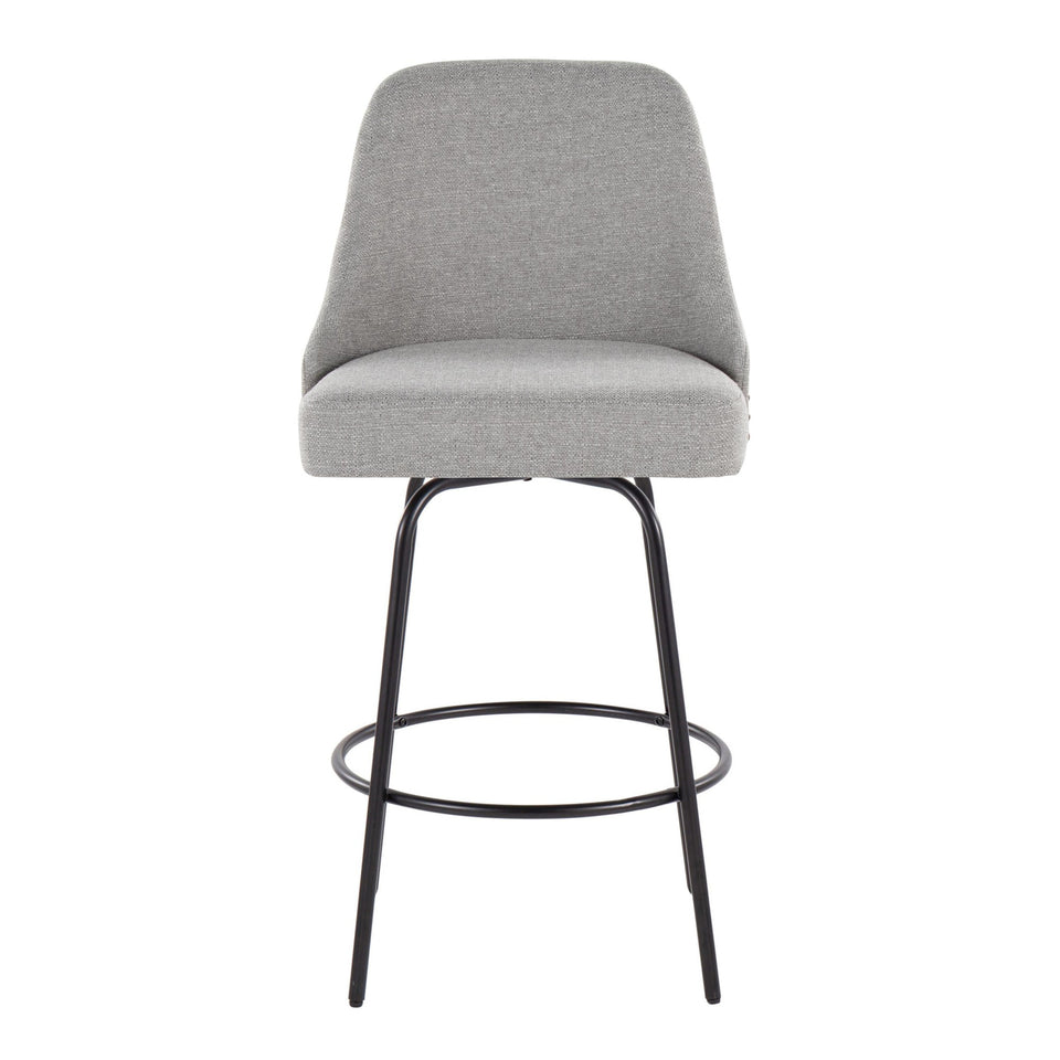Studded Marcel 27" Fixed-Height Counter Stool - Set of 2