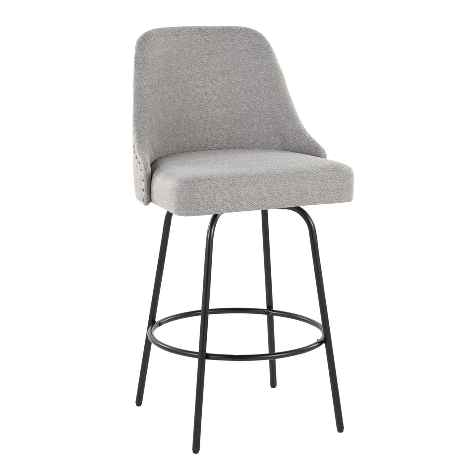 Studded Marcel 27" Fixed-Height Counter Stool - Set of 2