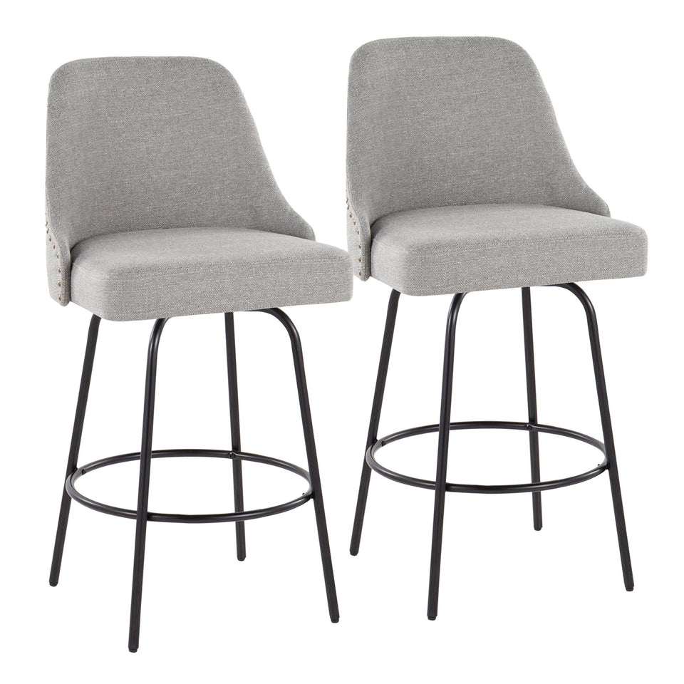 Studded Marcel 27" Fixed-Height Counter Stool - Set of 2