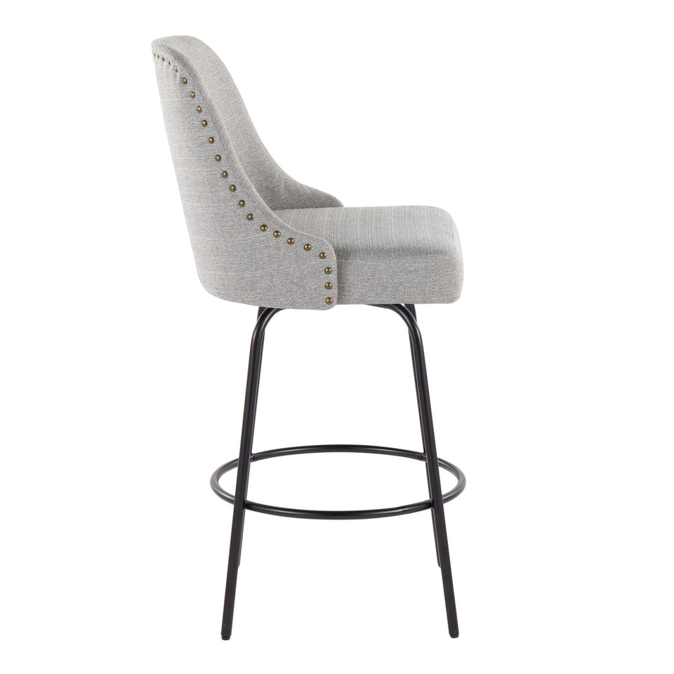 Studded Marcel 27" Fixed-Height Counter Stool - Set of 2
