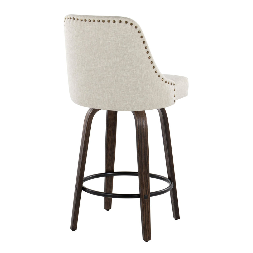 Studded Marcel 27" Fixed-Height Counter Stool - Set of 2