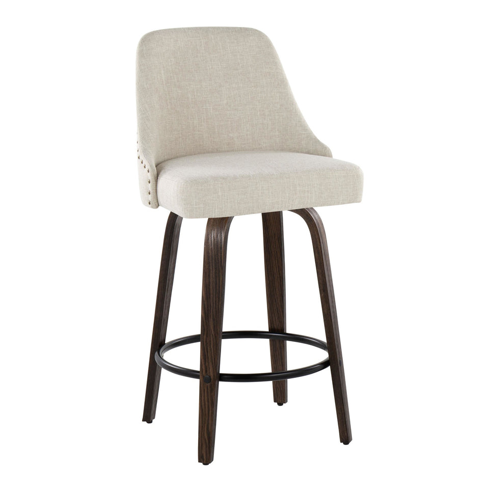 Studded Marcel 27" Fixed-Height Counter Stool - Set of 2