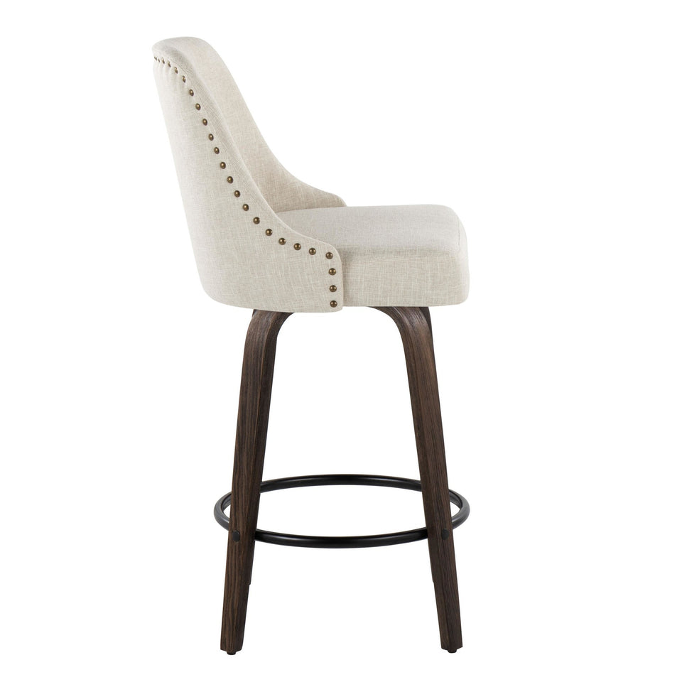 Studded Marcel 27" Fixed-Height Counter Stool - Set of 2