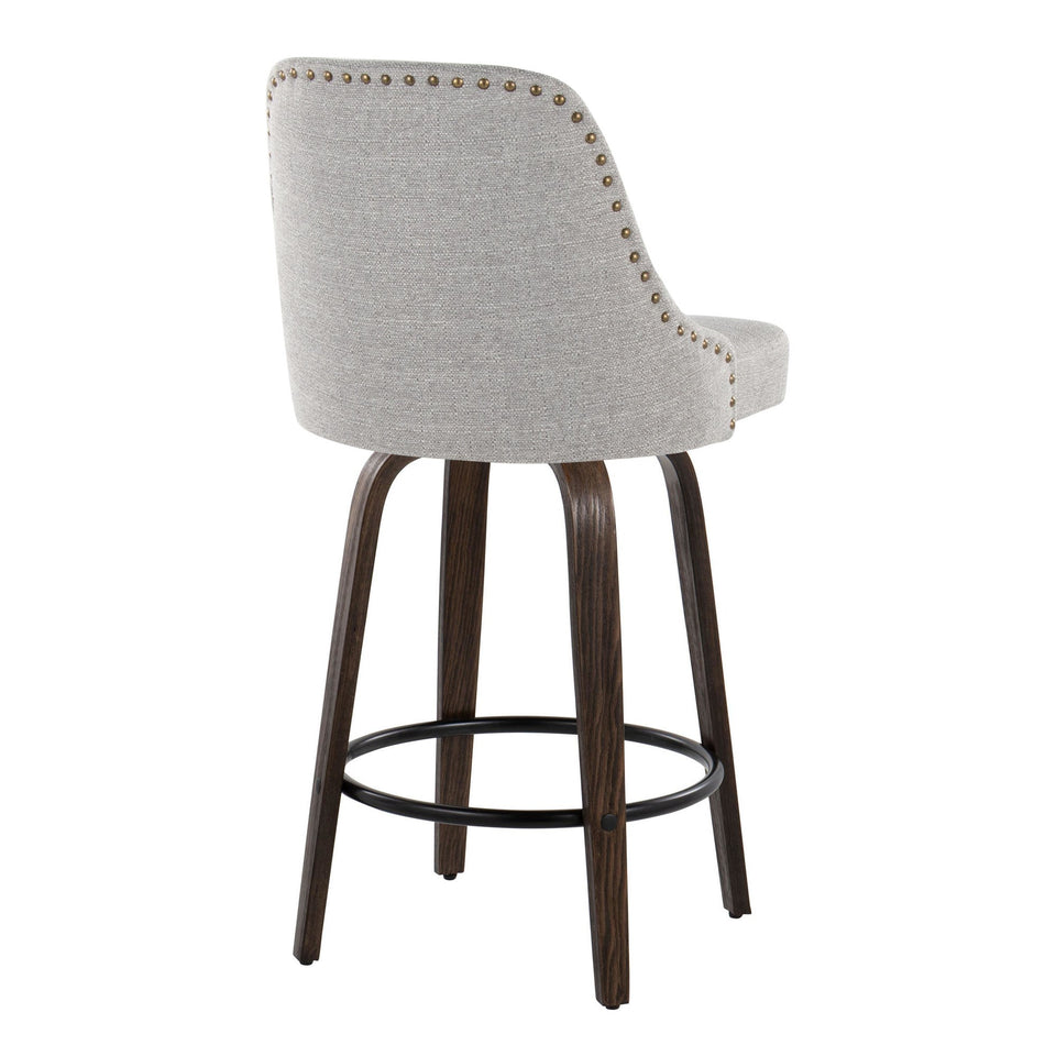 Studded Marcel 27" Fixed-Height Counter Stool - Set of 2