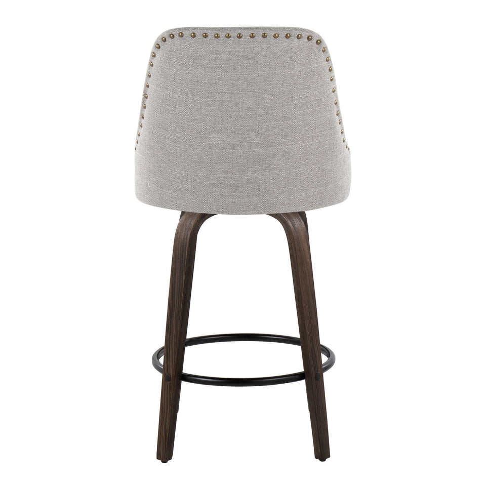 Studded Marcel 27" Fixed-Height Counter Stool - Set of 2