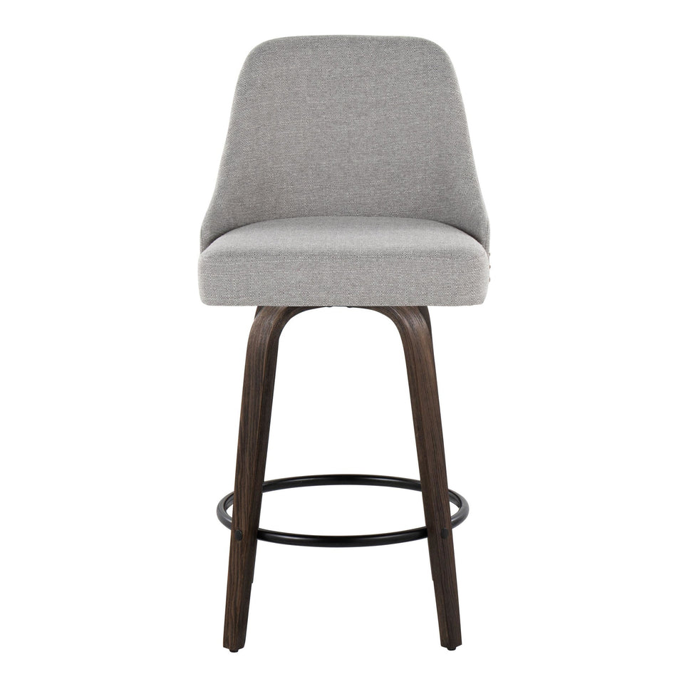 Studded Marcel 27" Fixed-Height Counter Stool - Set of 2