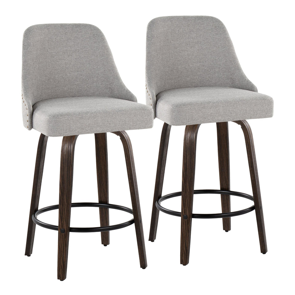 Studded Marcel 27" Fixed-Height Counter Stool - Set of 2