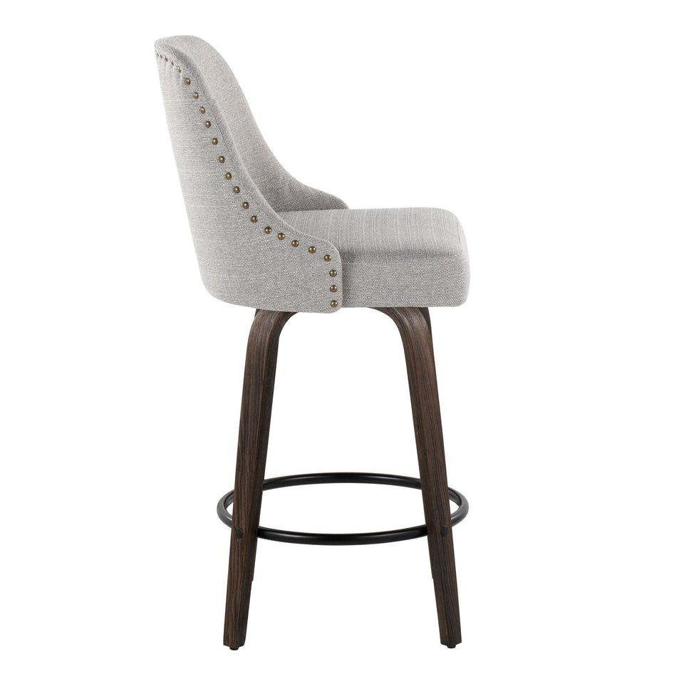 Studded Marcel 27" Fixed-Height Counter Stool - Set of 2