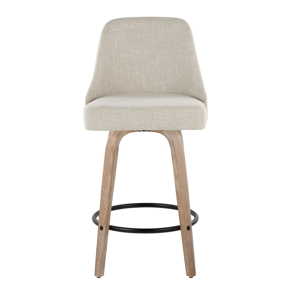 Studded Marcel 27" Fixed-Height Counter Stool - Set of 2