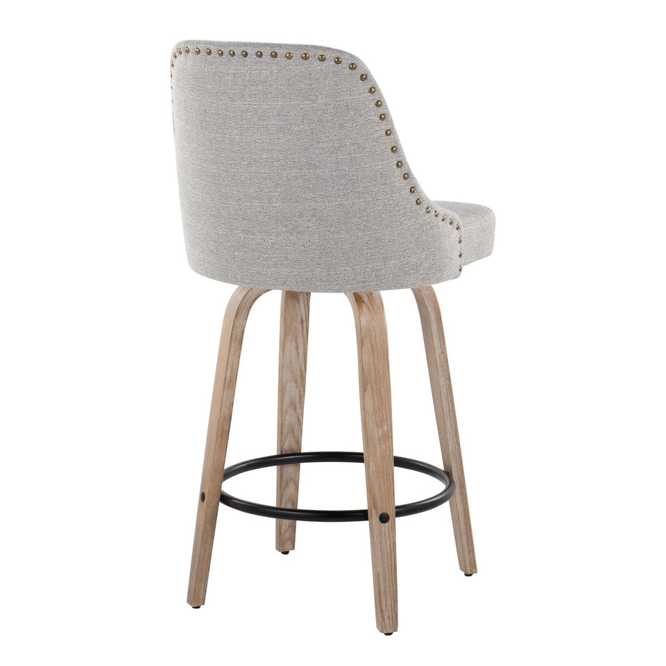 Studded Marcel 27" Fixed-Height Counter Stool - Set of 2