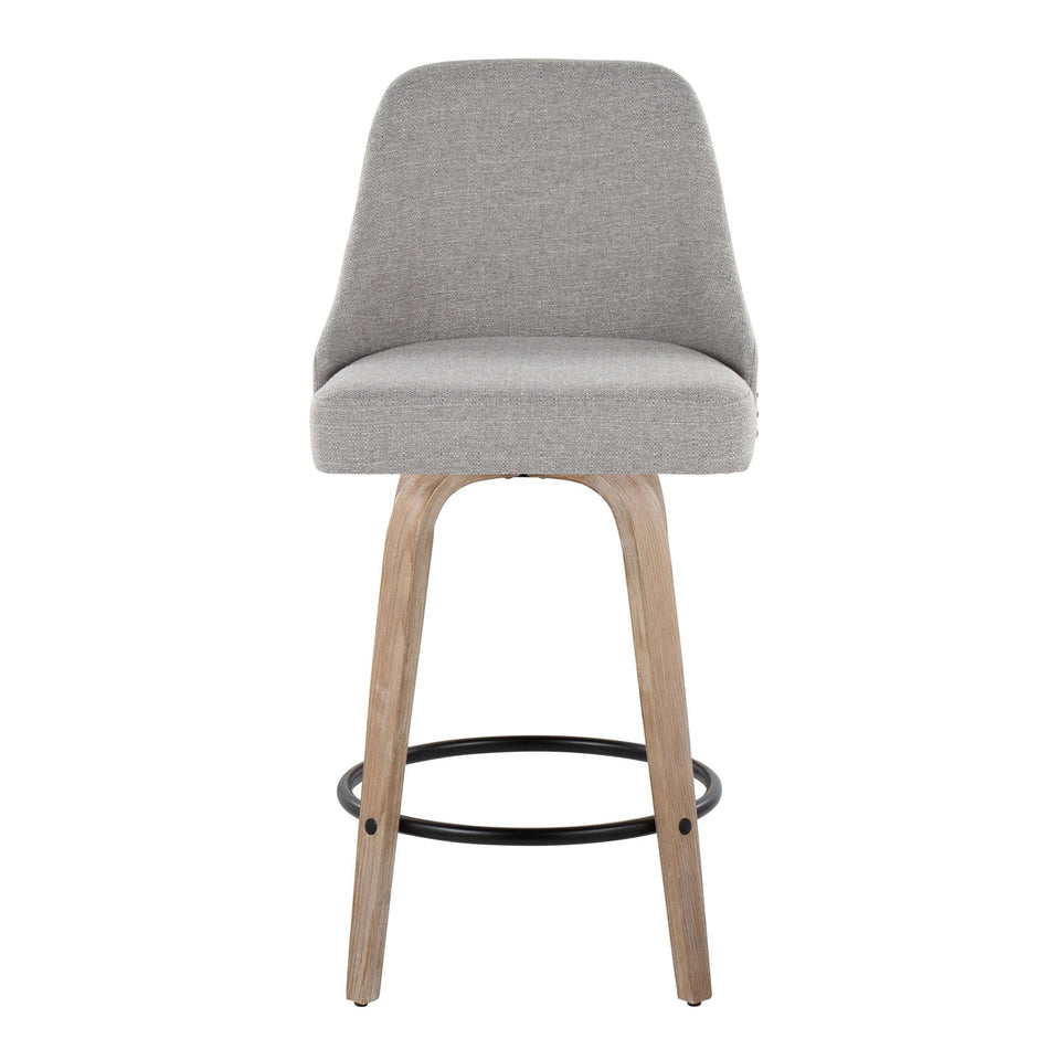 Studded Marcel 27" Fixed-Height Counter Stool - Set of 2