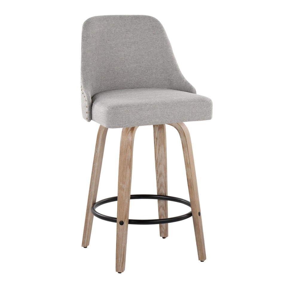 Studded Marcel 27" Fixed-Height Counter Stool - Set of 2