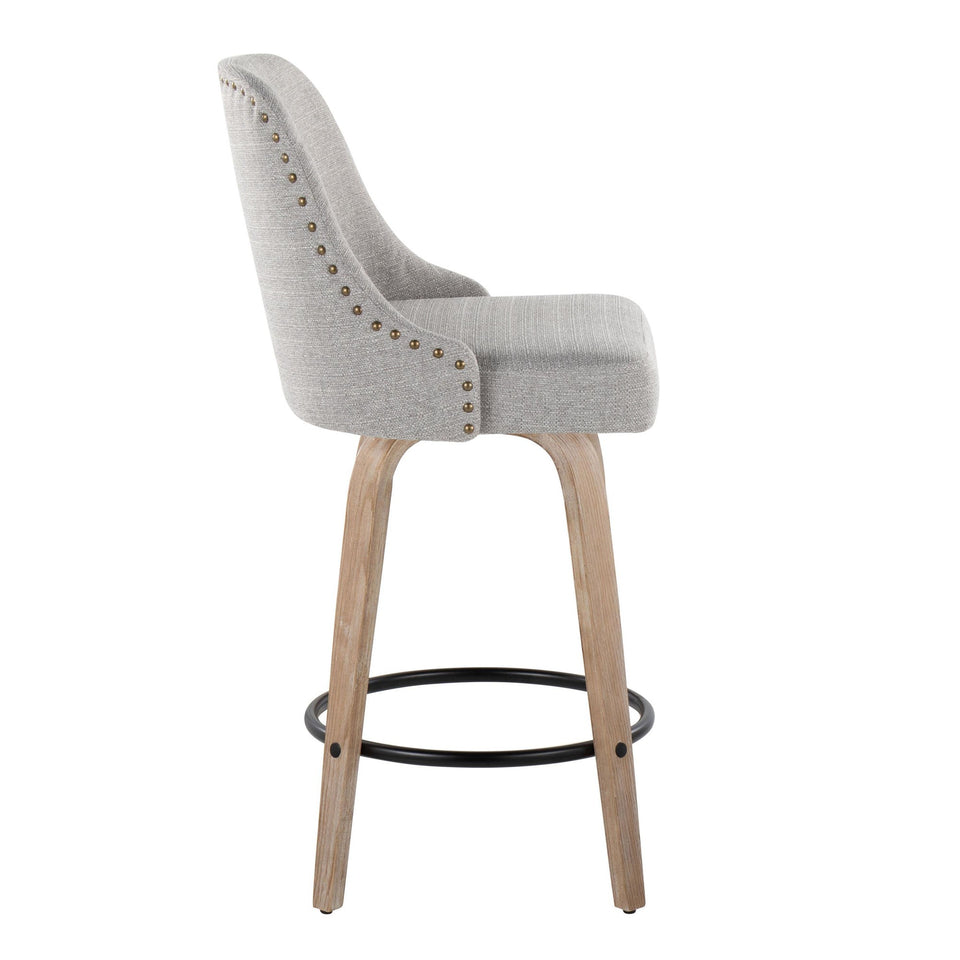 Studded Marcel 27" Fixed-Height Counter Stool - Set of 2
